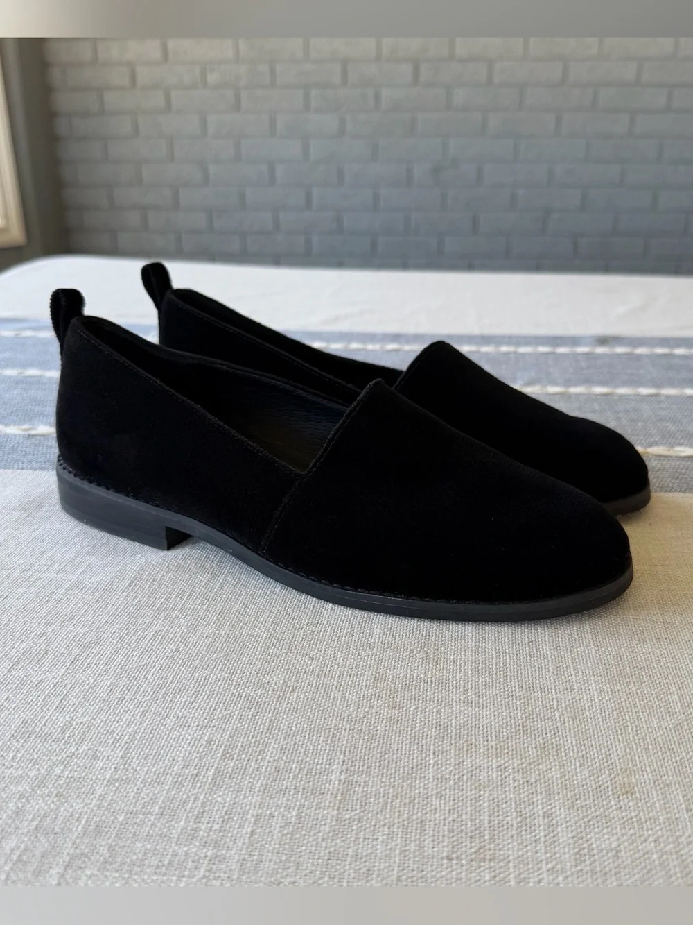 Eileen Fisher Demi 3 Flats Black Velvet Size 7
